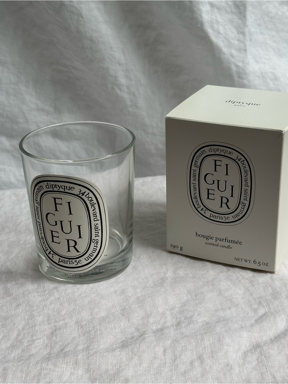Diptyque Figuier Candle Glass & Box *EMPTY*